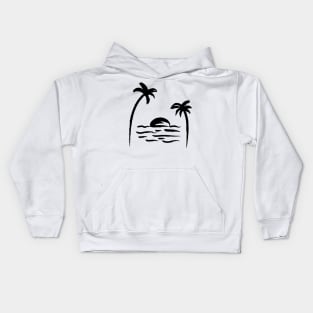 black palm trees design Kids Hoodie